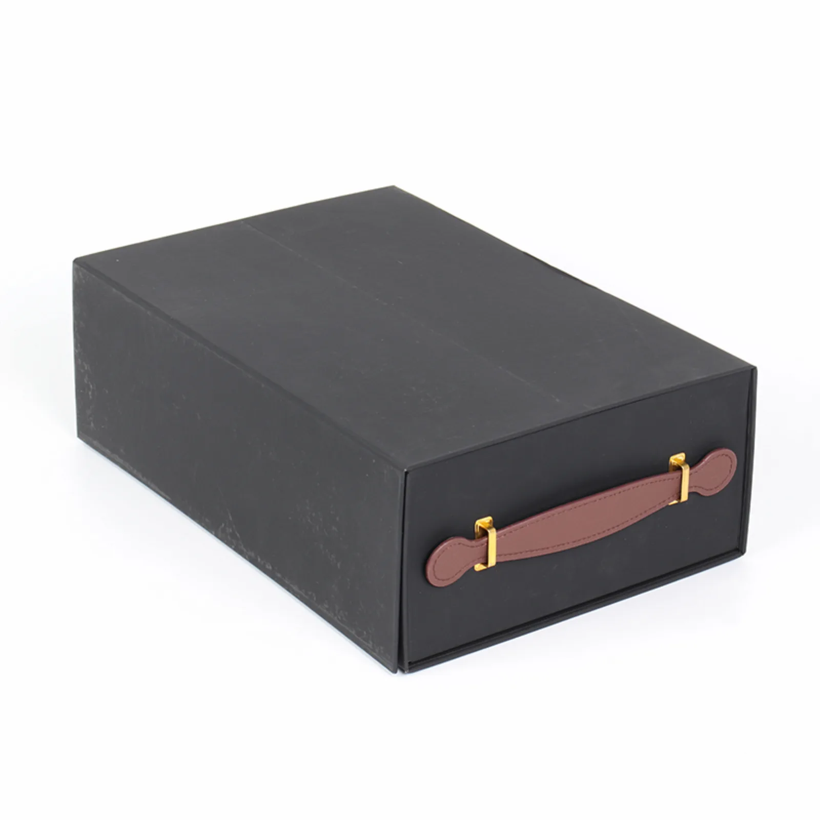 Black Double Cardboard Wine Bottle Gift Box 3