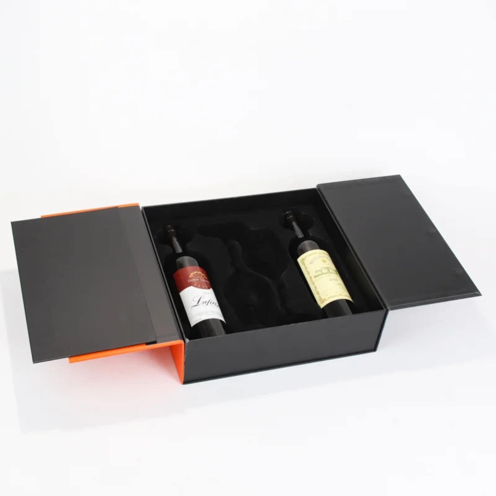 2-Bottle Wine Glass Gift Box with Magnetic Double-Door Opening 3