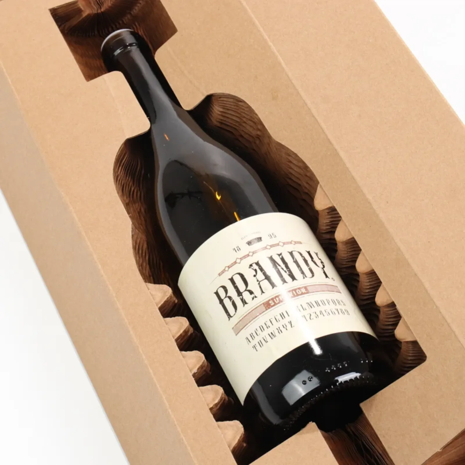 Single Bottle Corrugated Cardboard Wine Box