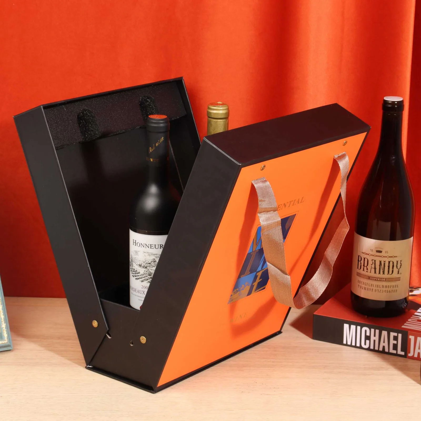 Luxury Double-Door Rigid Wine Gift Box 5