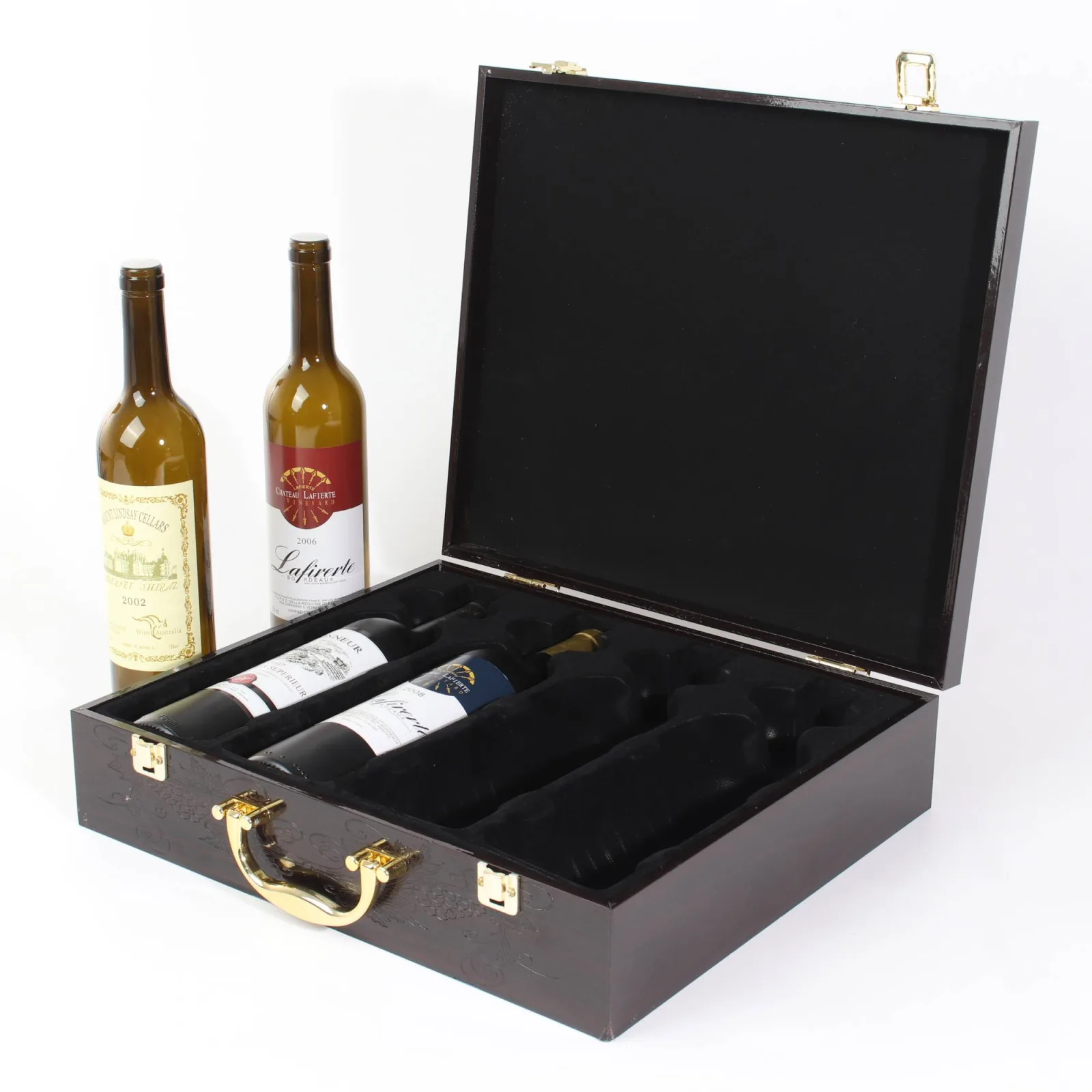 Wooden Wine Box with High Gloss Lacquer Finish