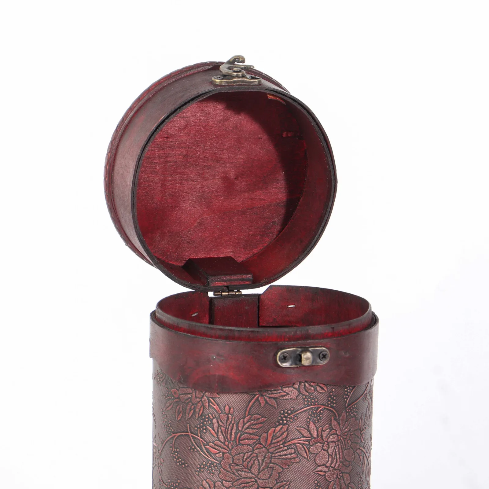European Retro Cylindrical Wooden Wine Box 4